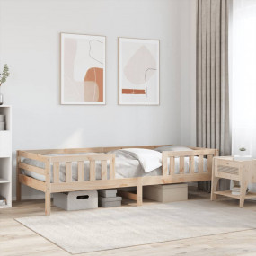 Bed Frame Natural pine Solid pine wood Single Durable B...