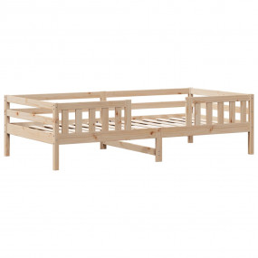 Bed Frame Natural Pine Solid Pine Wood, Plywood Small S...