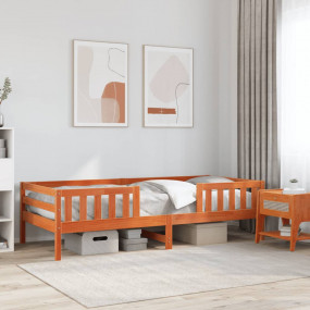 Bed Frame Wax Brown Solid Pine Wood Small Single Minima...