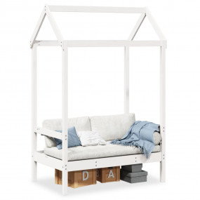 Bench White Solid Pine Wood Medium Bench Rectangular Mo...
