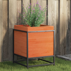 Garden Planter Wax brown Solid pine wood and steel Medi...