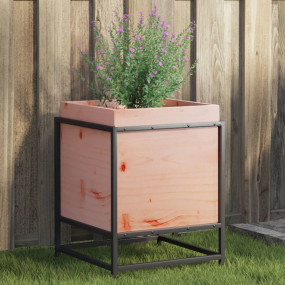 Garden Planter Natural Wood Solid Douglas Wood, Steel