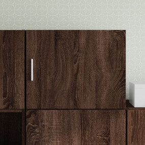 Wall Cabinet Brown Oak Engineered Wood Medium Wall Cabi...