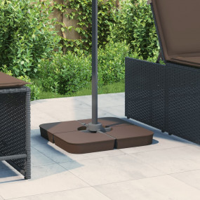 Parasol Base Set Brown Polypropylene Large Detachable