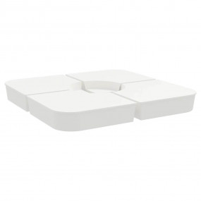 Parasol Base Set White Polypropylene 220.5 lbs total fi...