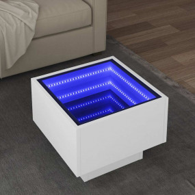 Side Table White Engineered wood, glass Small Side Tabl...