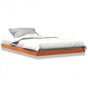 Bed Frame Wax Brown Solid pine wood Small Double Durabl...