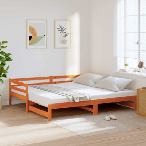Daybed With Trundles Wax brown Solid pine wood 35.4x78....