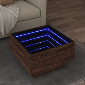 Coffee Table Brown oak Engineered wood, glass 19.7x19.7...