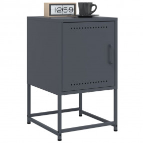 Bedside Cabinet Set of 2 Anthracite Steel Medium