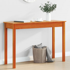 Console Table Wax Brown Solid Pine Wood Medium Decorati...