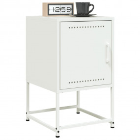 Bedside Cabinet Set of 2 White Steel Medium Bedside Cab...