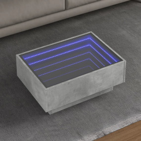 Coffee Table Concrete Gray Engineered Wood, Glass Mediu...