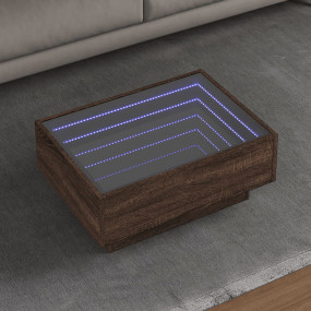 Coffee Table Brown Oak Engineered wood, glass Medium Co...