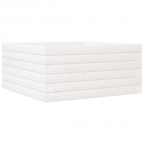 Garden Planter White Solid pinewood 19.7x19.7x9.1 in