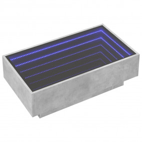 Coffee Table Concrete Gray Engineered Wood, Glass