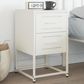 Bedside Cabinet White Steel Medium Bedside Cabinet Rect...