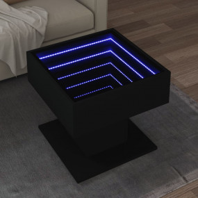Coffee Table Black Engineered wood, Glass 19.7 in