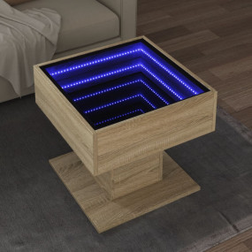 Coffee Table Sonoma Oak Engineered Wood, Glass 19.7x19....