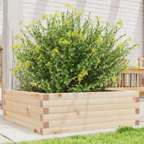 Garden Planter Natural Wood Solid Pine Wood Medium Gard...