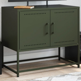 TV Cabinet Olive Green Steel Medium TV Cabinet Rectangu...