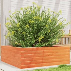 Garden Planter Wax Brown Solid Pine Wood Medium Garden ...