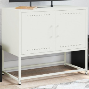TV Cabinet White Steel 27.0 x 15.4 x 23.8 in TV Cabinet