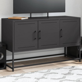 TV Cabinet Black Steel 39.6 x 15.4 x 23.8 in TV Cabinet