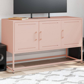 TV Cabinet Pink Steel 39.6 in TV Cabinet Rectangular