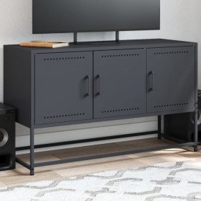 TV Cabinet Anthracite Steel Medium TV Cabinet Rectangul...