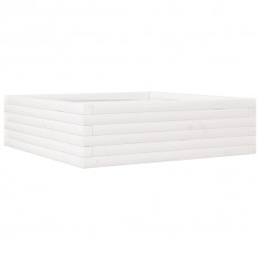 Garden Planter White Solid pinewood Medium Decorative I...
