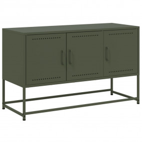 TV Cabinet Olive Green Steel 39.6 x 15.4 x 23.8 in Indu...