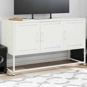 TV Cabinet White Steel Large TV Cabinet Rectangular