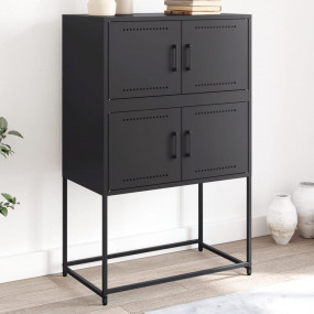 Sideboard Black Steel Medium Sideboard Rectangular Indu...