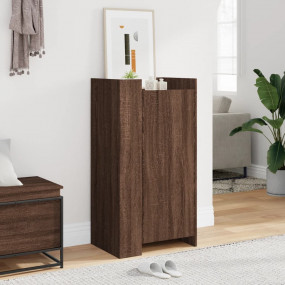 Shoe Cabinet Brown Oak Engineered Wood 20.5 x 14.8 x 39...