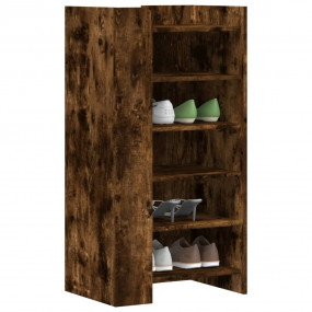 Shoe Cabinet Smoked Oak Engineered Wood 20.5 x 14.8 x 3...