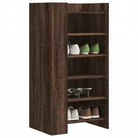 Shoe Cabinet Brown Oak Engineered Wood Medium Shoe Cabi...