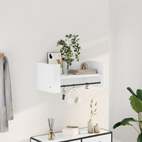Wall Shelf White Engineered Wood Standard Wall Shelf