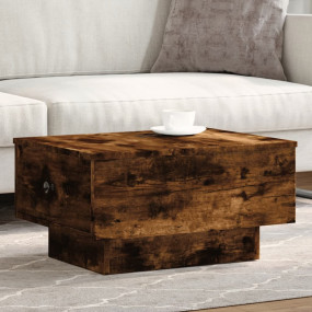 Coffee Table Smoked Oak Engineered Wood, Metal Standard