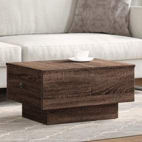 Coffee Table Brown Oak Engineered Wood, Metal 23.6 x 17...