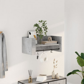 Wall Shelf Concrete grey Engineered wood Medium Wall Sh...