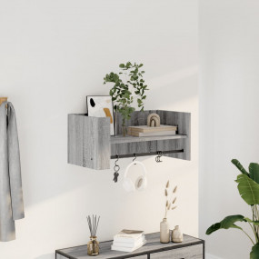 Wall Shelf Grey sonoma Engineered wood 27.8 x 13.8 x 12...