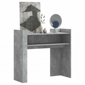 Console Table Concrete Gray Engineered Wood Storage Con...