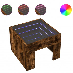 Coffee Table Smoked Oak Engineered Wood 15.7x15.7x11.8 ...