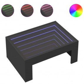 Coffee Table Black Engineered wood, glass 27.6 x 19.7 x...