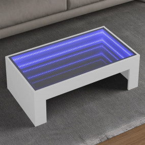 Coffee Table White Engineered wood, glass 35.4 x 19.7 x...