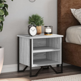 Bedside Cabinet Set of 2 Grey Sonoma Engineered Wood, M...
