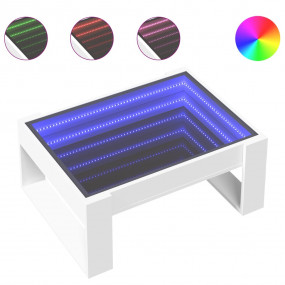 Coffee Table White Engineered wood, Glass Medium Coffee...