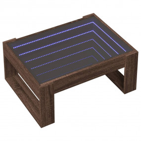 Coffee Table Brown oak Engineered wood, Glass Medium Co...