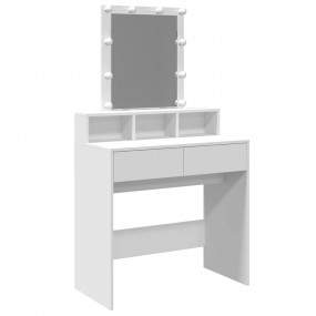 Dressing Table White Engineered wood, glass Medium Dres...